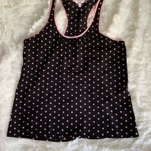 Candie's Black and Pink Polka Dot Sleeveless Tank Top